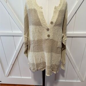 Pink Lily Cream Button-Up Cardigan